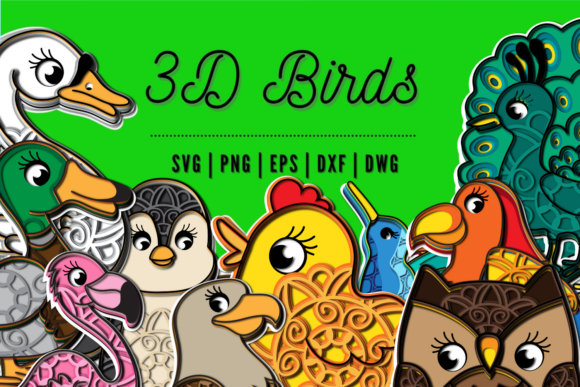 3D Birds SVG Bundle: Creative Freedom, Simplified