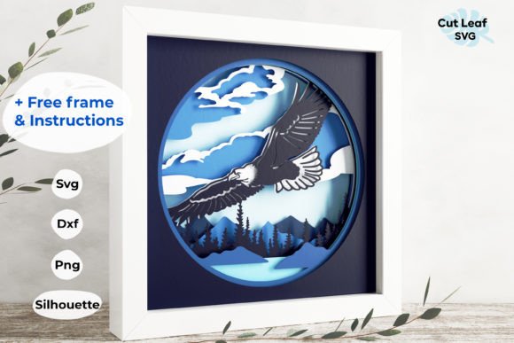 3D Eagle Shadow Box: Where Mountain Majesty Meets Nature-Inspired Dimensional Art