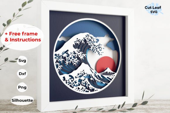 3D Great Wave Shadow Box: Where Ocean Depth Meets Dimensional Design