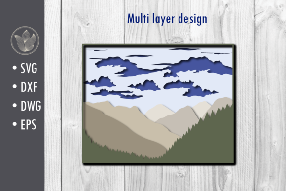 3D Multi-Layer Mountains Landscape