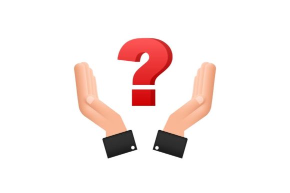 3D Question Mark in Hands for Concept