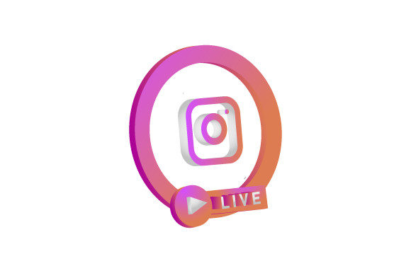 3D Rendering Live Stream Instagram Icon