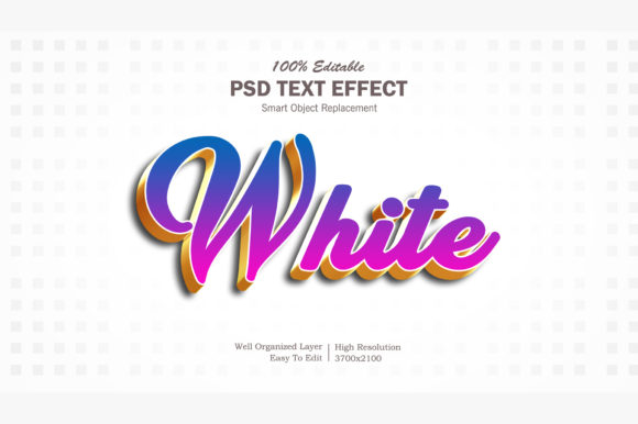 3D White Photoshop Text Effect