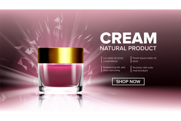 Cosmetic Glass Design Vector. Premium