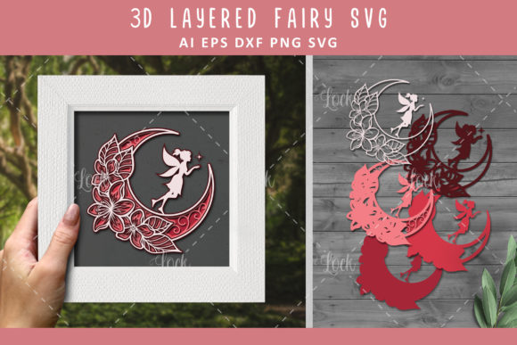 Crescent Moon and Fairy SVG 3D Layered: Design Depth Meets Whimsical Storytelling