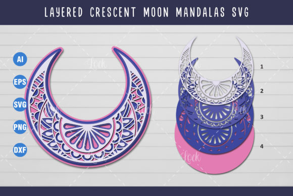 Crescent Moon and Mandala 3D Layered: Converging Symbolism, Structure, and Spatial Design