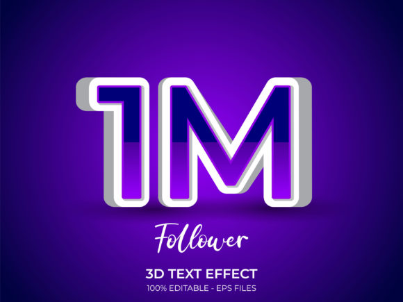 Editable 3D Text Effect – 1M Text Style