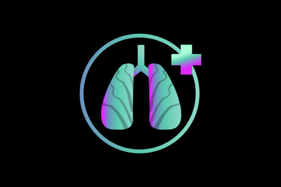 Medical Icon with Lungs 3D Gradation