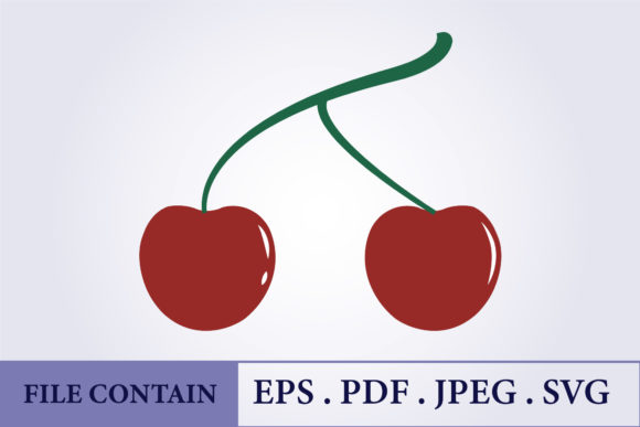 Realistic Red Cherry Fruit Illustration