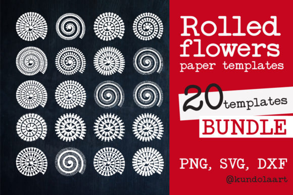 Rolled Flower Paper Template