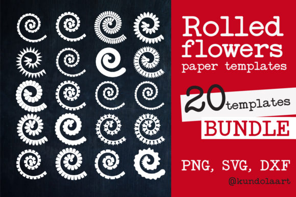 Rolled Flower Paper Template Set