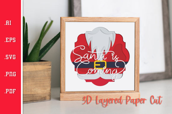 Santa is Coming - 3D Layered Paper Cut