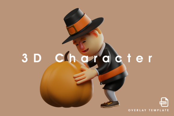 Thanksgiving Pilgrim Man Cartoon 3D: A Versatile Creative Asset for Real-World Projects