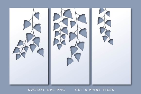 Wall Art 3D Birch Branches SVG