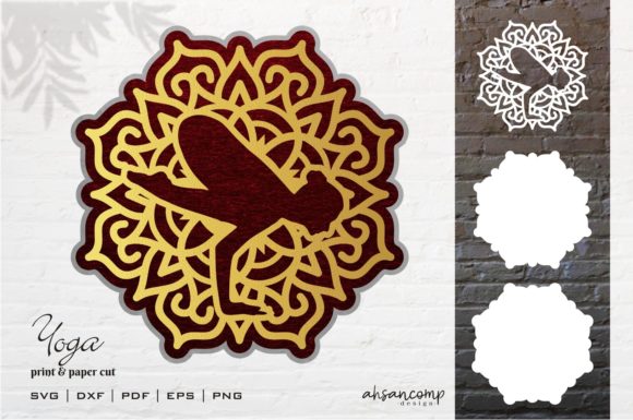 Yoga Vector Mandala SVG 3D Layered